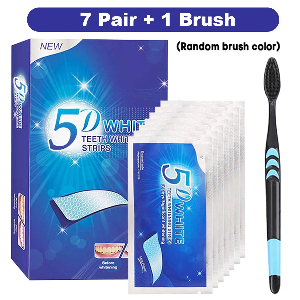 Professional Home Teeth Whitening Strips – 5D Effect, Easy Stain Removal