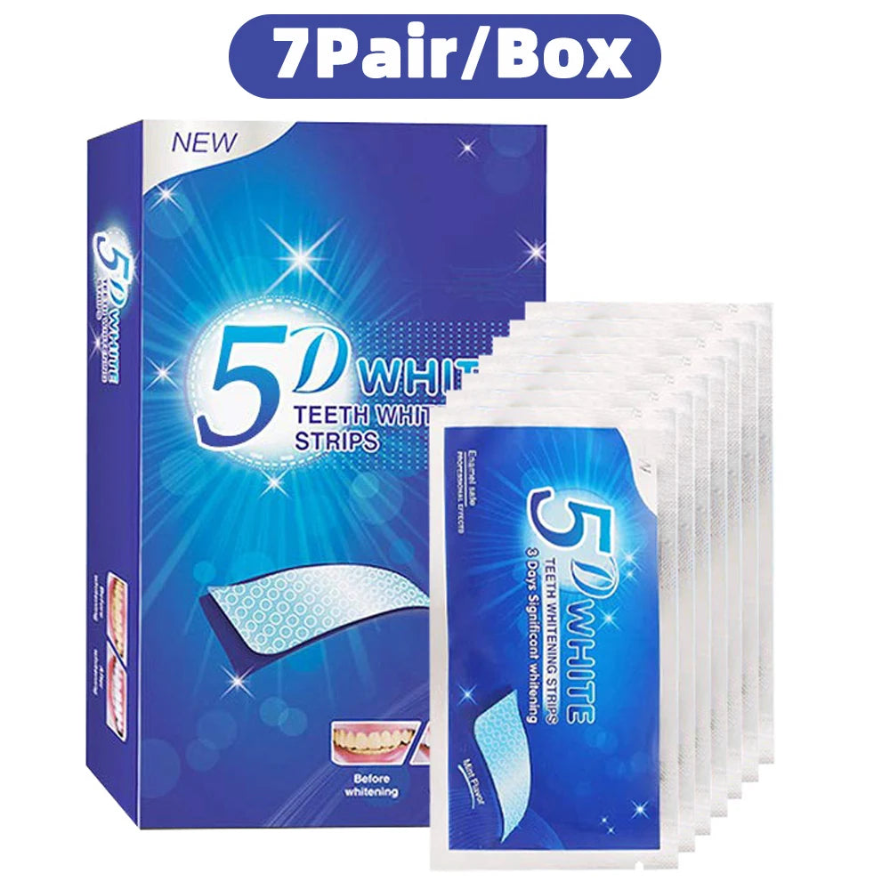Professional Home Teeth Whitening Strips – 5D Effect, Easy Stain Removal