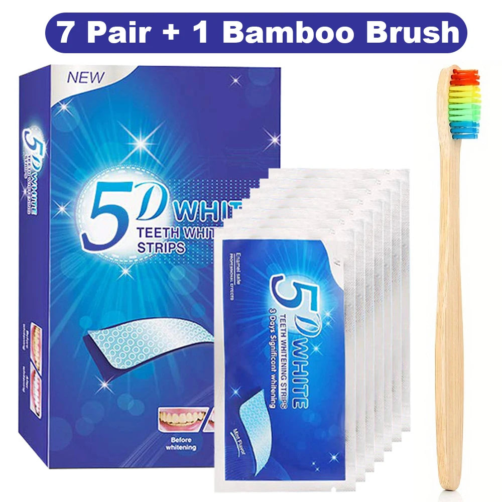 Professional Home Teeth Whitening Strips – 5D Effect, Easy Stain Removal